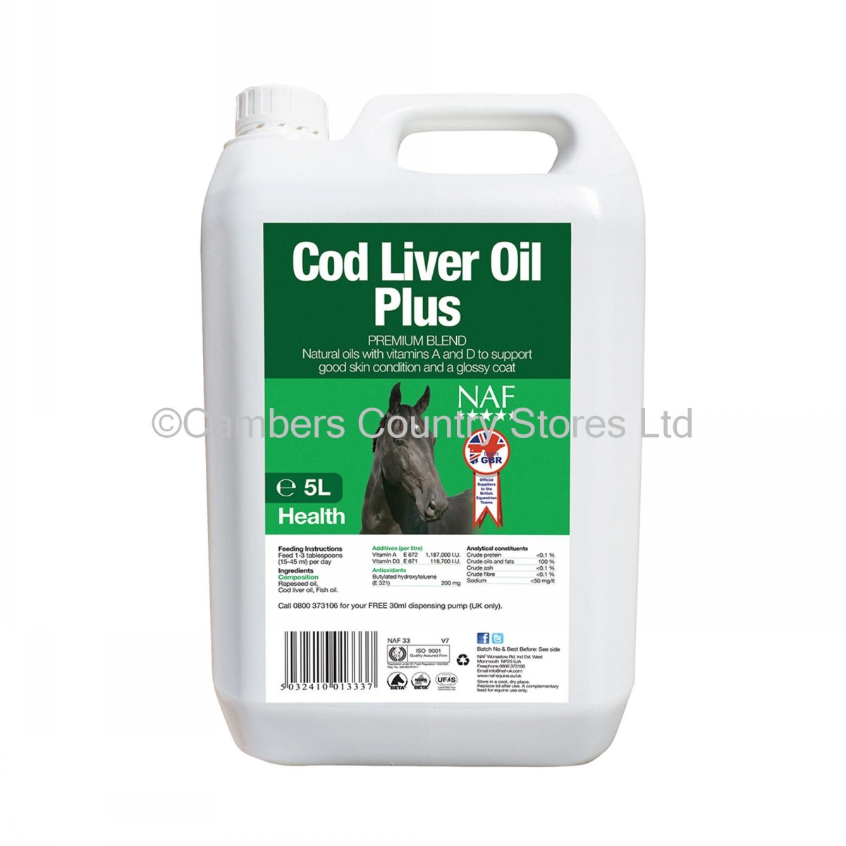 NAF Value Cod Liver Oil Plus 5 Litres Cambers Country Store