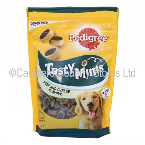 pedigree tasty minis cheese and beef