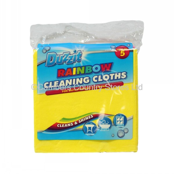 Duzzit Multi Purpose Rainbow Cleaning Cloths 5 Pack | Cambers Country Store