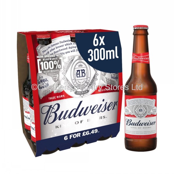 Budweiser Lager Beer 4 x 300ml | Cambers Country Store