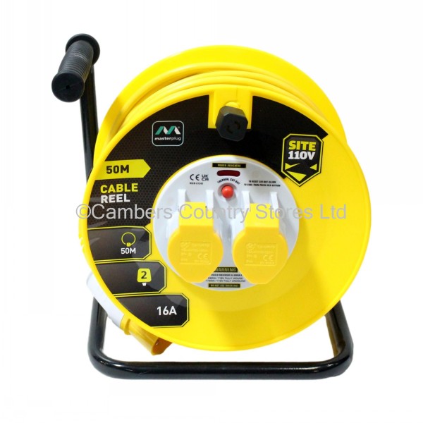 Masterplug Extension Lead Cable Reel 2 Gang 110v 50m | Cambers Country ...