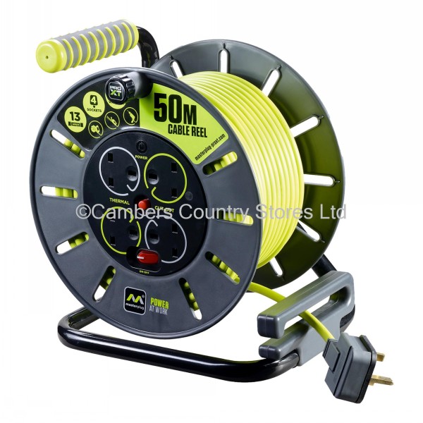 Masterplug Pro XT Extension Lead Cable Reel 50m 240v | Cambers Country ...