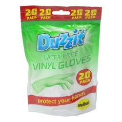 Duzzit Disposable Vinyl Gloves 20 Pack