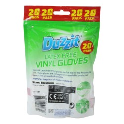 Duzzit Disposable Vinyl Gloves 20 Pack