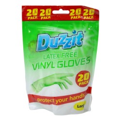 Duzzit Disposable Vinyl Gloves 20 Pack