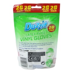 Duzzit Disposable Vinyl Gloves 20 Pack