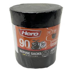 Hero Refuge Bin Bags Very Heavy Duty 90L 90 Pack