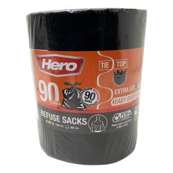 Hero Refuge Bin Bags Very Heavy Duty 90L 90 Pack