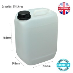 Plastic Jerry Can With Cap Clear 25 Litre