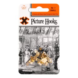 Brass Picture Hooks No.1 5 Pack