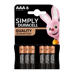 Duracell Simply Batteries AAA 6 Pack