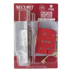 Securit 5 Lever Deadlock Nickel 63mm