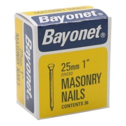 Bayonet Masonry Nails 25mm 36pcs