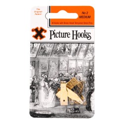 Brass Picture Hooks No.2 4 Pack