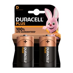 Duracell Plus Power Batteries D x 2 Pack