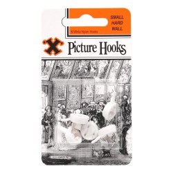 Hard Wall Picture Hooks Small 5 Pack