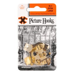 Brassed Picture Hooks No.4 Pack of 2