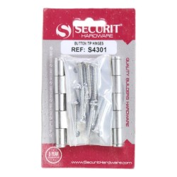 Securit Button Tip Butt Hinges SCP 75mm 2 Pack