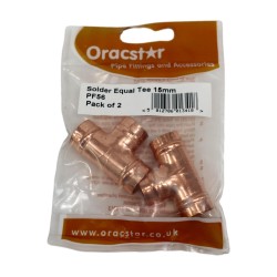 Oracstar Pre Soldered Equal Tee 15mm 2 Pack