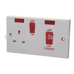 Status White Fitting Cooker Switch 45A & Socket 13A