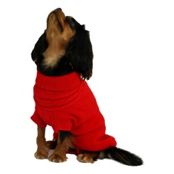 Ancol Cable Knit Dog Jumper Red