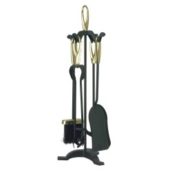 Manor Fireplace Companion Set Orion Loop Black/Brass