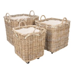 Manor Rattan Log Basket Claridges With Wheels