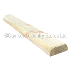 Half Round Timber Rails Chamfered "D" 12 x 4"