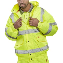 B Seen Hi-Vis Constructor Bomber Jacket