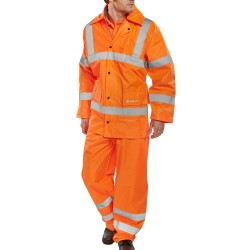 B Seen Hi-Vis Lightweight Waterproof Suit