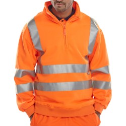 B Seen Hi-Vis Zip Neck Sweatshirt