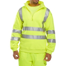 B Seen Hi-Vis Zip Neck Sweatshirt