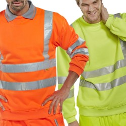 B Seen Hi-Vis Round Neck Sweatshirt