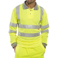 B Seen Hi-Vis Polo Shirt Long Sleeve