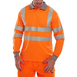 B Seen Hi-Vis Polo Shirt Long Sleeve