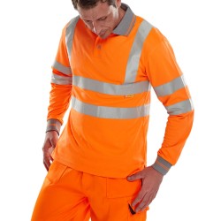 B Seen Hi-Vis Polo Shirt Long Sleeve