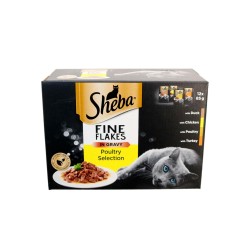 Sheba Fine Flakes In Gravy Poultry Selection 12 x 85g