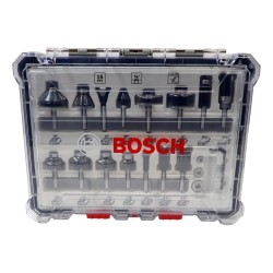 Bosch Router Bit Set Mixed 1/4" Shank 15pc