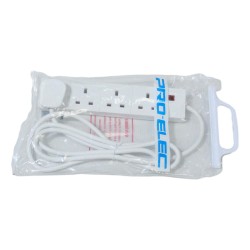 Pro Elec 4 Gang Extension Lead Neon Indicator White