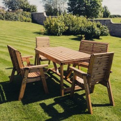 CVF Valley 6 Seat Table Set 2 x Chairs & 2 x Benches