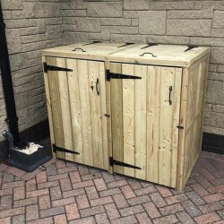 Timber Wheelie Bin Store Double