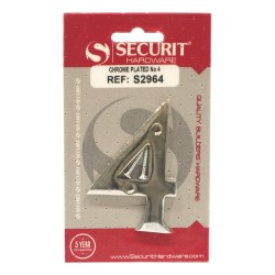 Securit Numeral No.4 Chrome 75mm