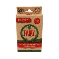 Fairy Compostable Compressed Cellulose Sponge 12 Pack