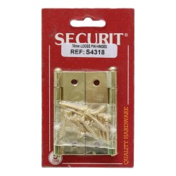 Securit Loose Pin Butt Hinges BP 75mm 2 Pack