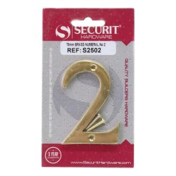 Securit Numeral No.2 Brass 75mm