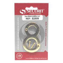 Securit Numeral No.8 Brass 75mm