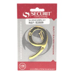 Securit Numeral No.9 Brass 75mm