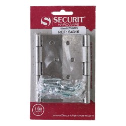 Securit Butt Hinges Self Colour 100mm 2 Pack