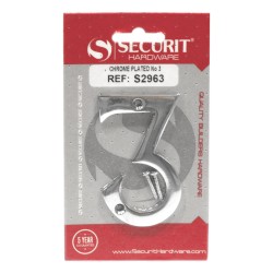 Securit Numeral No.3 Chrome 75mm