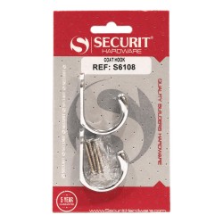 Securit Coat Hooks Chrome Plated 50mm 2 Pack